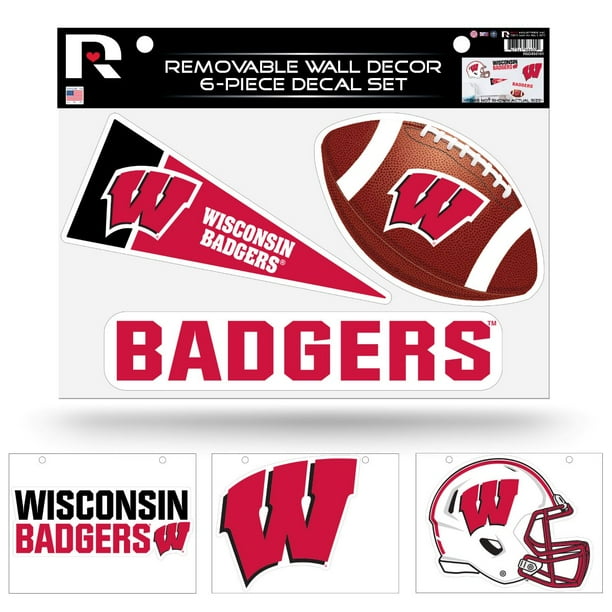 Wisconsin Badgers NCAA Set of 6 Removable Wall Decal Stickers Walmart