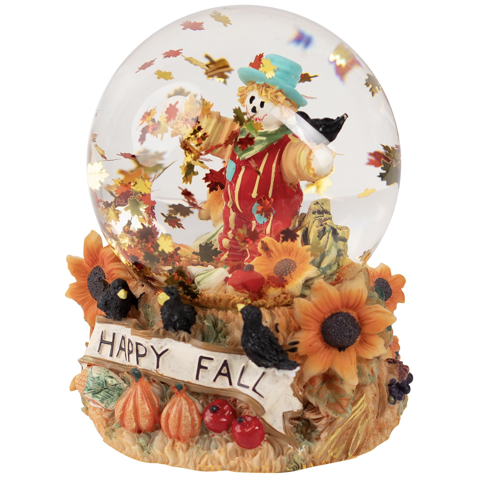 Northlight Scarecrow Happy Fall Harvest Snow Globe - 5.5"