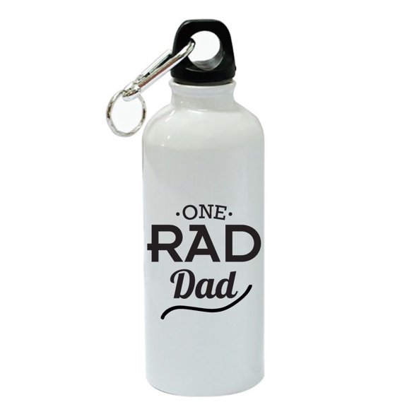 One Rad Dad White Aluminum Sports 20 oz Water Bottle