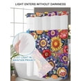 thumbnail image 6 of No Hook Shower Curtain with Snap-in Liner, Boho Blue Flower Waterproof Fabric Bathroom Curtains, Spring Bohemia Chic Red Yellow Floral Bath Curtains & Mesh Top Window Narrow 36"x78", 6 of 9