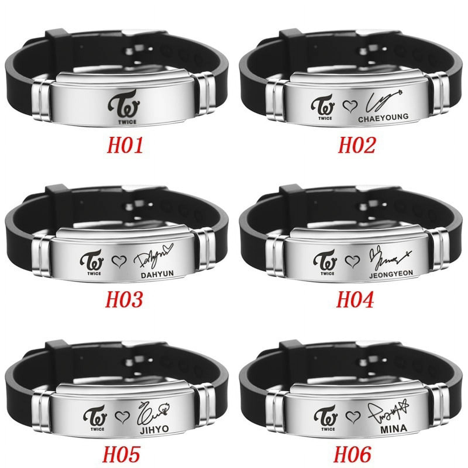 KPOP TWICE Signature Lettering Adjustment Strap Stainless Steel Silicone  Bracelet Unisex Sports Bracelet Hot Gift for Fans 