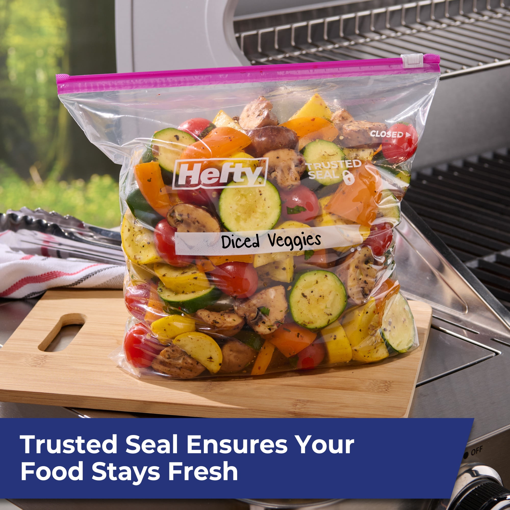 (4 pack) Hefty Slider Gallon Storage Bags, 40 Count