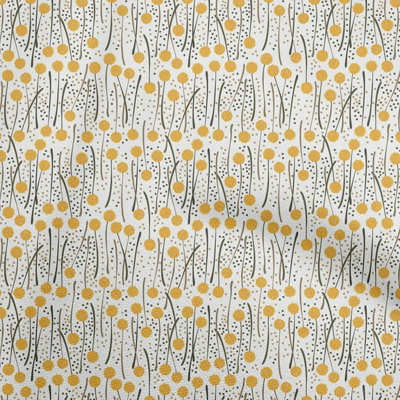 oneOone Cotton Poplin Yellow Fabric Abstract Floral Diy Clothing Quilting Fabric Print Fabric By Yard 56 Inch Wide