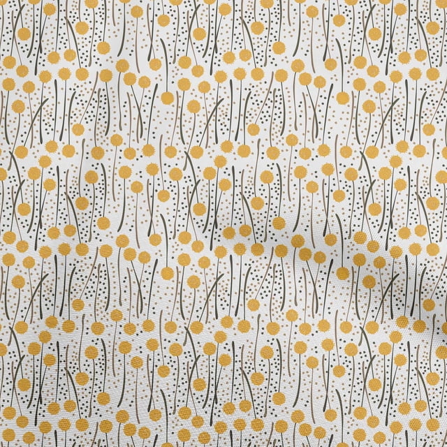 oneOone Rayon Yellow Fabric Abstract Floral Sewing Craft Projects Fabric Prints By Yard 56 Inch Wide