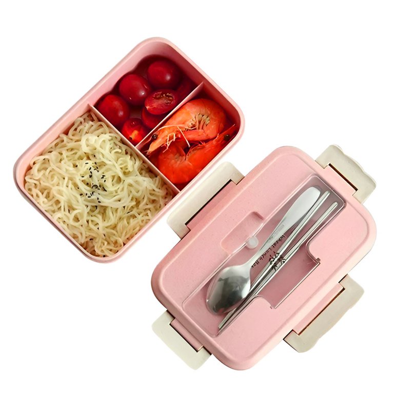 Nyidpsz 850ml Bento Lunch Boxes Leak-Proof Bento Box Food Container with 3 Compartments Food Storage Box Dishwasher Microwave Safe for School Office