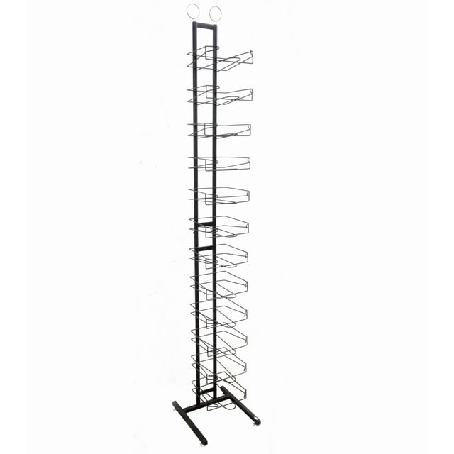 FixtureDisplays 12-Tier Hat Display Rack 12.5" wide x 75" high x 14.5" deep 18165-BLACK