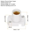 thumbnail image 2 of Uxcell Screw In E12 Mini Bulb Holder Beads Lamp Bases Socket Lighting DIY Accessories White 3 Pack, 2 of 4