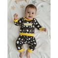 thumbnail image 3 of BemeyourBBs Toddler Baby Boy New Year Outfits Firework Print Long Sleeve Pullover Sweatshirt Pants Set Fall Winter Spring Clothes, 3 of 9