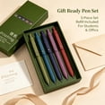 thumbnail image 5 of Retractable Rollerball Gel Pens, Multi-Colored Barrels, Clip, Smooth Black Ink, 5-Count Vintage Set, 5 of 9
