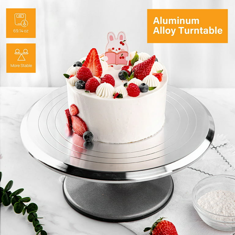 Rotating Cake Stand,12inch Cake Decorating Turntable Revolving Cake Stand  Anti-Stick Turntable Cake Stand for Baking House Cake Shop Kitchen Cake Tray