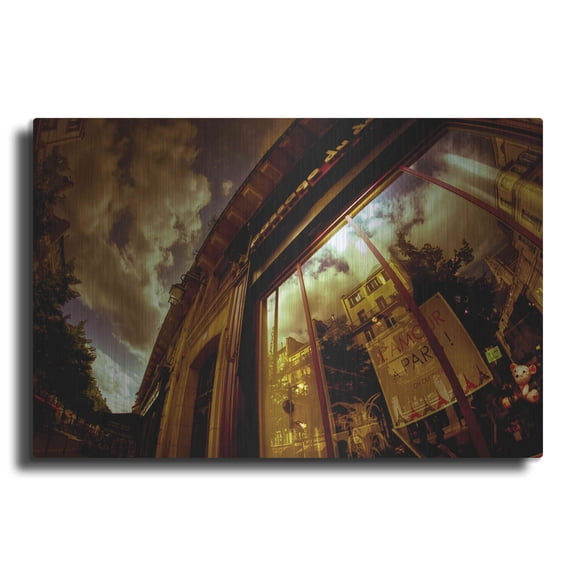 Luxe Metal Art 'Love In Paris' by Sebastien Lory, Metal Wall Art, 16"x12"