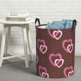 thumbnail image 1 of YFYANG Waterproof Laundry Hamper, Brown Love Design Laundry Basket Oxford Fabric with Handle Foldable, S, 1 of 8