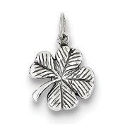 KEVIN JEWELERS 925 Sterling Silver Solid Polished 4 leaf Clover Charm Pendant Necklace Measures 20x8mm Wide Jewelry Gifts for Women