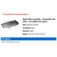 thumbnail image 2 of Right Grille Assembly - Compatible with 2009 - 2010 BMW 535i xDrive, 2 of 2