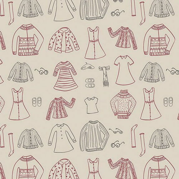 Paper Doll fabric - Papercut Wardrobe Snowday - AGF cotton, Sold by the Quarter Yard