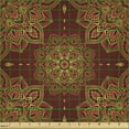 thumbnail image 2 of Mandala Fabric by the Yard, Oriental Motifs with Floral Elements and Leavess Inspiration, Decorative Upholstery Fabric for Sofas and Home Accents, Red Earth Yellow by Ambesonne, 2 of 5
