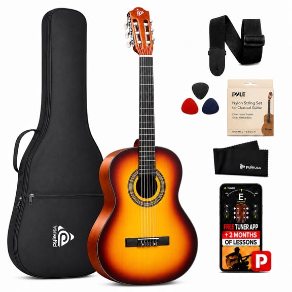 36" -inch 6-String Classic Style Guitar - 3/4 Scale Size with Digital Tuner and Accessory Kit (BB)