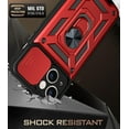 thumbnail image 2 of Case for Apple iPhone 13 Mini with Slide Camera Cover,Military Grade Heavy Duty Protection Phone Case Cover with Magnetic Ring Kickstand for iPhone 13 Mini SJ Red, 2 of 13