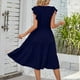 thumbnail image 5 of Vestidos midi Vestido largo sin mangas con cuello en V para mujer, línea A, suave para cóctel (azul marino M) Ygjytge para Mujer Azul marino T L, 5 of 8