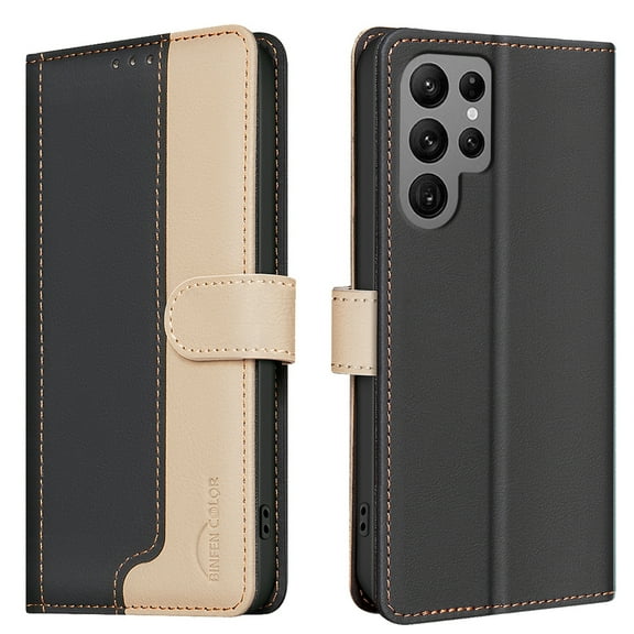 for Samsung Galaxy S26 Ultra Wallet Flip Case, Luxury Premium PU Leather Card Slots Strong Magnetic Closure Kickstand RFID Blocking Phone Case Cover for Samsung Galaxy S26 Ultra - Black