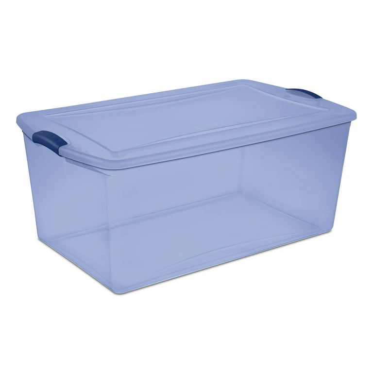 Sterilite 64 qt. Latching Box Plastic, Blue Tint