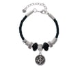 thumbnail image 2 of Delight Jewelry Silvertone Antiqued Round Seal - Clef Grandmother Celtic Knot Leather Bead Bracelet, 7"+2" Extender, 2 of 4