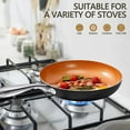 thumbnail image 4 of 8 Inch Nonstick Frying Pan with Lid, Ceramic  Coating, Copper Skillet for Healthy Cooking, 4 of 8