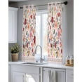 thumbnail image 5 of Pink Flowers Sheer Curtains 54 Inch Length 2 Panels Set for Living Room/Bedroom, Spring Farmhouse Floral Leaves Vintage Kitchen Curtains Grommet Semi-Sheer Curtains Drapes Window Treatments 42"x54"x2, 5 of 7