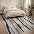 thumbnail image 2 of ODIKA 8'x10' Black Gray Modern Geometric Vertical Washable Area Rug Abstract Motif with Dotted for Living Room, Under Sectional, Family , Durable, Non-Slip, 2 of 6