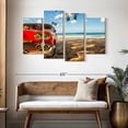 thumbnail image 3 of Elephant Stock Beachside Vintage Car Wall Art - Horizontal Multi Panel Canvas - Living Room Wall Decor - Beach Multi Panel - Blue And Brown Decor - 52" x 32", 3 of 8