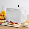 thumbnail image 2 of Toaster Cover 4 Slice, White Dustproof Bakeware Oven Protector with Top Hook, Modern Simple White Backdrop Waterproof Small Kitchen Appliance Toasters Dust Cover, 12"x11"x8", 2 of 9