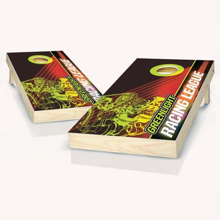 Skip's Garage Greenlight Racing League Solid Wood Cornhole Board Set