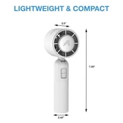 Arctic Air Cool Touch - Portable Handheld Fan, Mini USB Rechargeable, Compact & Lightweight, 4-Speed Adjustable, Battery-Powered, Quiet & Perfect for Travel & Outdoor, White Color, AACTFW-MC12/4
