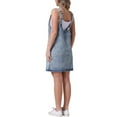 thumbnail image 3 of INSPIRAR CHIC Vestido de Mujer Overoles de Mezclilla Sueltos Casual Sin Mangas Vestidos Mini Azul Claro XL, 3 of 6