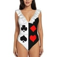 thumbnail image 2 of Bold Mod Design Of The Four Card Suits Ruffled One-Piece Swimsuit Women Sexy Monokini Swimwear New Beach Bathing Suits Mod, 2 of 5