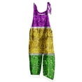 thumbnail image 2 of DDAPJ pyju Womens Mardi Gras Jumpsuit Novelty Carnival Party Mask Print Long Playsuit Adjustable Straps Wide Leg Rompers Parade Party Overalls Multicolor#5 XXL, 2 of 5