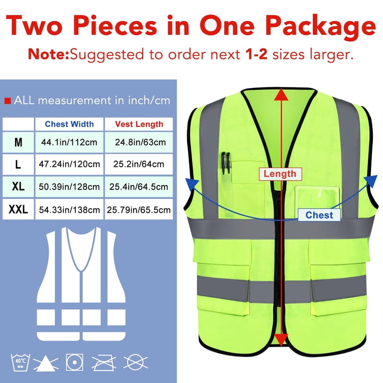 Class 2 Safety Vest, Neon Green Reflective photo 7