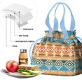 thumbnail image 4 of Boho Bohemia Geometric Line Art Drawstring Lunch Bag Women - Drawstring Lunch Bag Insulated for Work Office - Stain-Resistant Large Lunchbags for Women with Multi-Pockets, 4 of 6