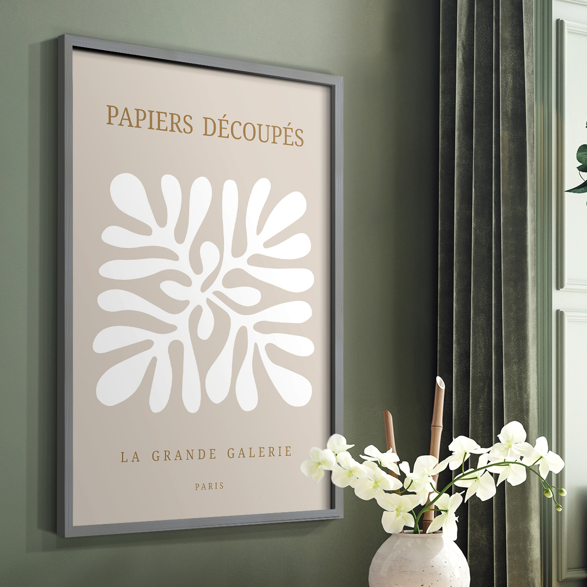 Matisse CCCXCI in Gray Solid Wood 16 x 20 Framed Print