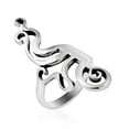 thumbnail image 6 of Unique Contemporary Huge Swirl Sterling Silver Ring-9, 6 of 7