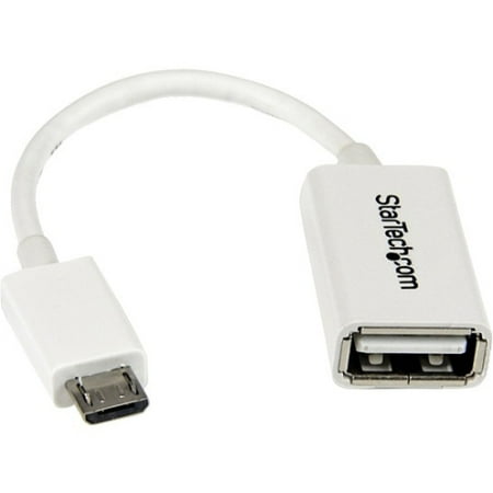 - StarTech 5in White Micro USB to USB OTG Host Adapter M/F