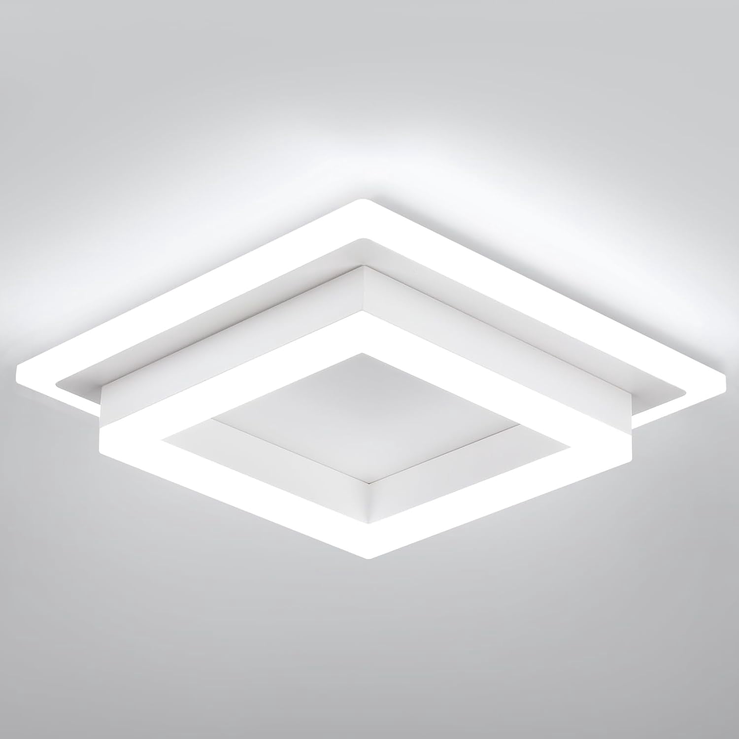 32W Flush Mount Modern LED Ceiling Lights, White Small Hallway Ceiling Light, Cool White 6000K Acrylic LED Ceiling Light Fixtures, Close to Ceiling Lights for Bedroom Dining Room Kitchen Bathroom
