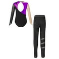 thumbnail image 2 of Alvivi Gymnastics Leotards for Girls Long Sleeve Mesh Splice Ballet Bodysuit with Legging Activewear Purple 12, 2 of 5