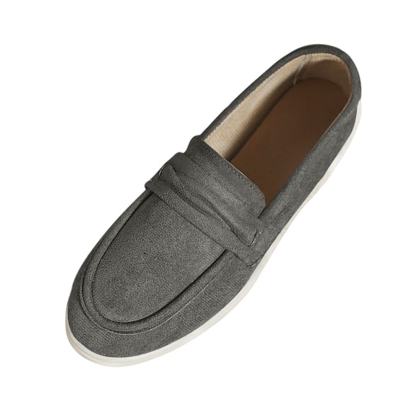 KEGIRLOM Women's Fashion Casual Summer Style Light Shallow Mouth Loafers Flat Lazy Shoes Toe Shoes Gray 7.5