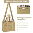thumbnail image 6 of Kabaqoo Canvas Tote Bag with Multi Pockets, Crossbody Tote with Compartments, 6 of 9