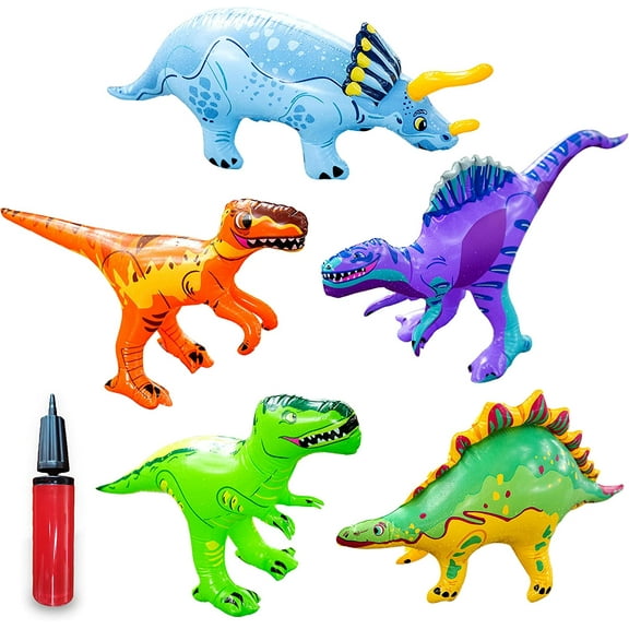 Dazmers | Inflatable Dinosaur Toys Set With Pump - Dinosaur Playset T-Rex