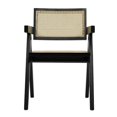 thumbnail image 2 of Cid Ayla 21 Inch Retro Dining Chair Woven Rattan Back Black Wenge Finish, 2 of 6