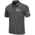 thumbnail image 2 of Men's Colosseum Charcoal Kansas Jayhawks Rival OHT Military Appreciation Polo, 2 of 4