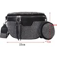 thumbnail image 2 of Bolso bandolera Rawiri con correa ancha para mujer, riñonera de piel para mujer con cartera, bolso de hombro brillante con diamantes de imitación y correa de hombro extraíble, bolso para, 2 of 4