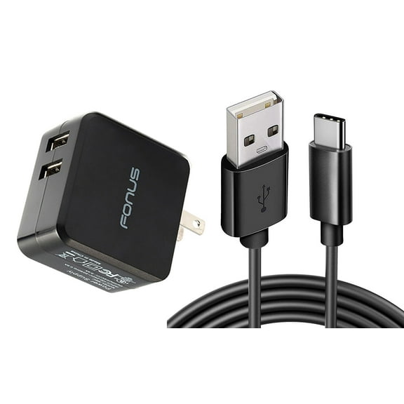 Home Charger 17W for Samsung Galaxy A06/A16 5G/A26 5G/A36 5G/A56 5G - 2-Port USB 3.4A Type-C Cable 6ft Power Adapter